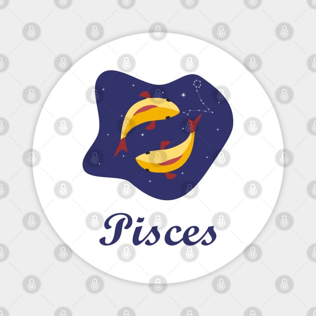 Pisces Zodiac Sign Constellation Sky Magnet by zadaID